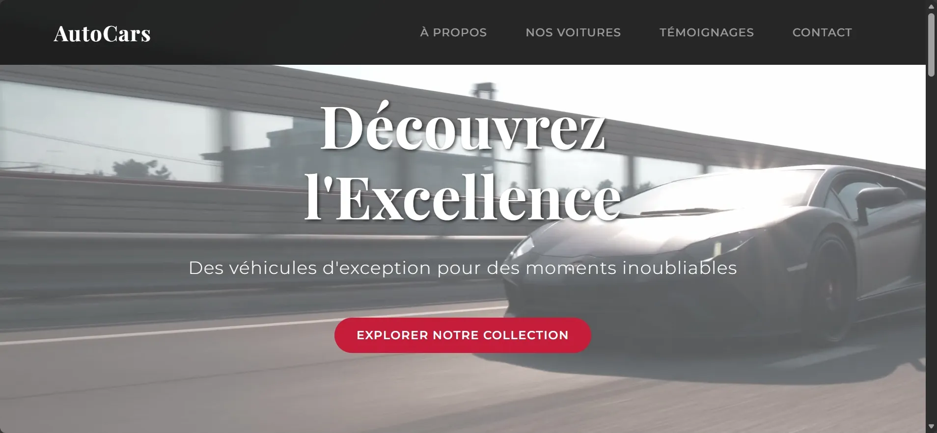 Site  web Vitrine Voitures